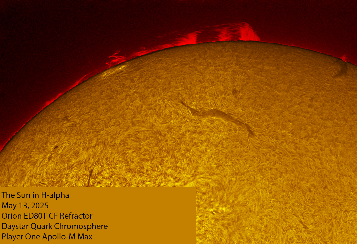 Solar image in h-alpha 05/13/25