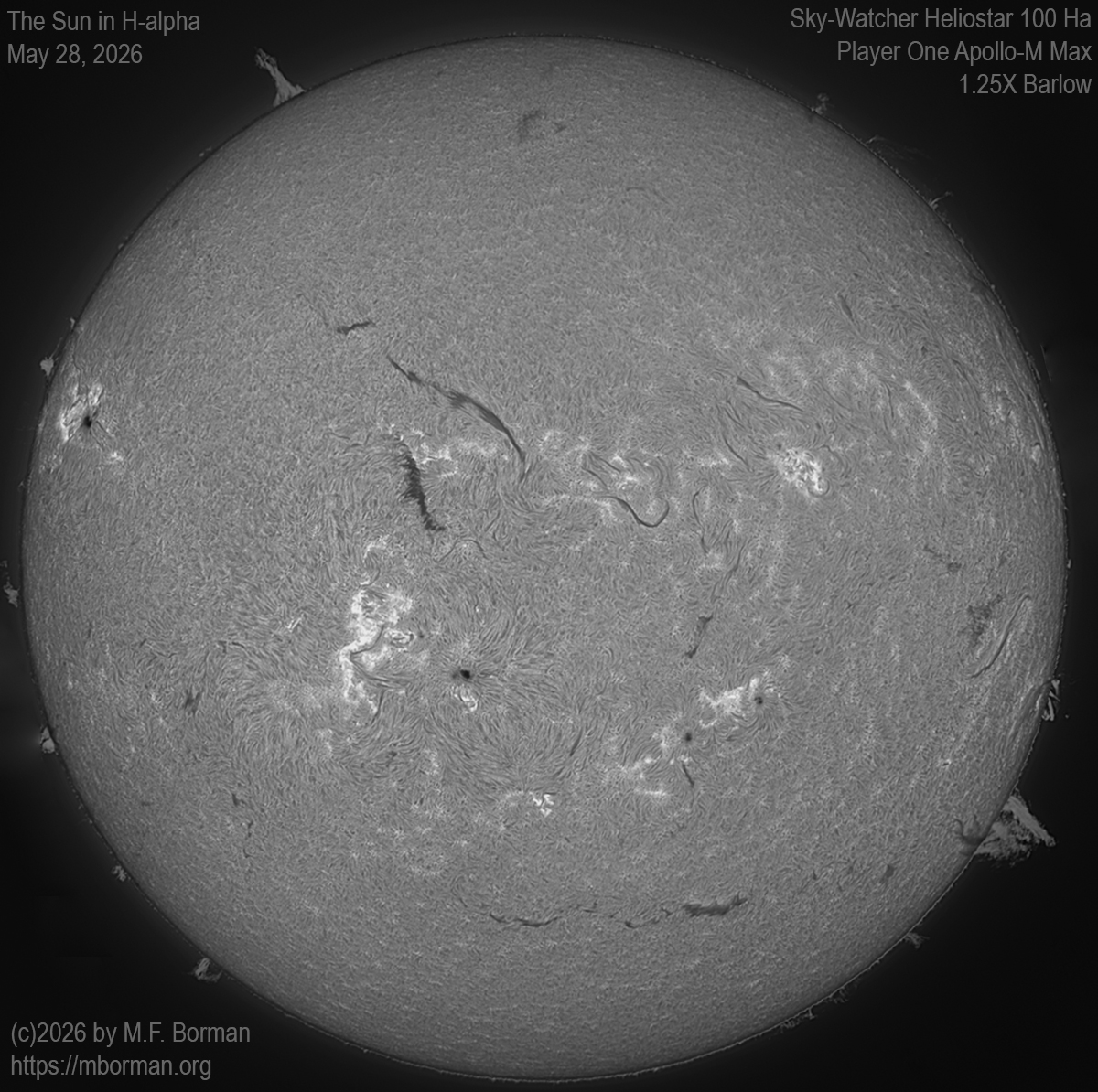 Solar image in h-alpha 05/28/26