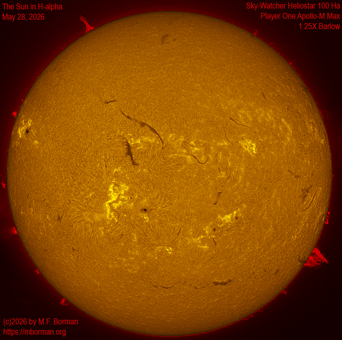 Solar image in h-alpha 05/28/26