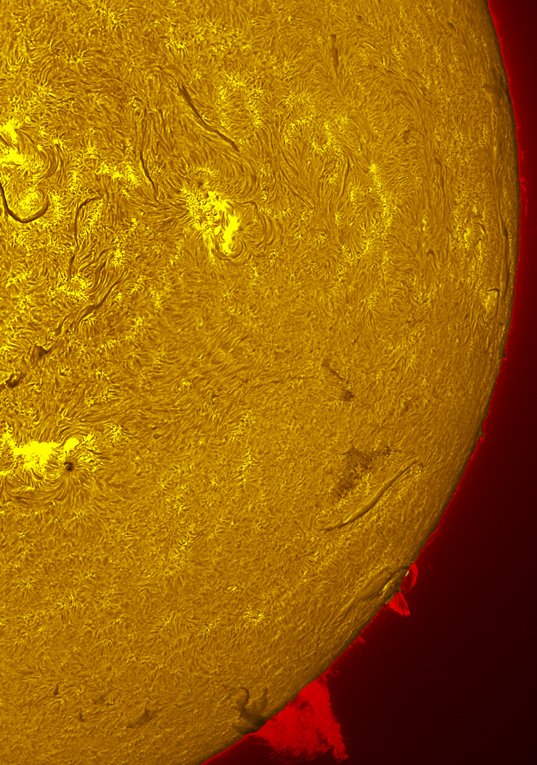 Solar prominence in h-alpha 05/28/26