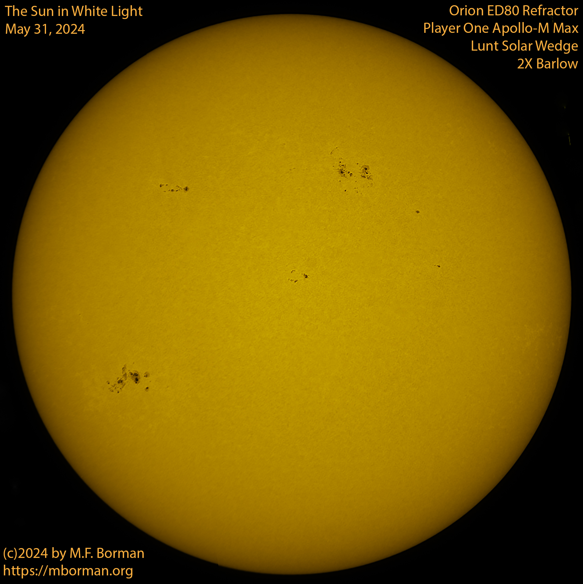 Solar image in white light 05/31/24