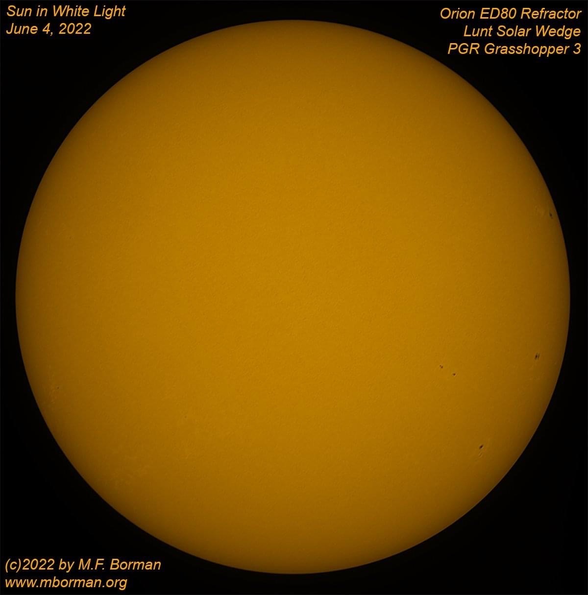 Solar disk in white light 06/04/2022