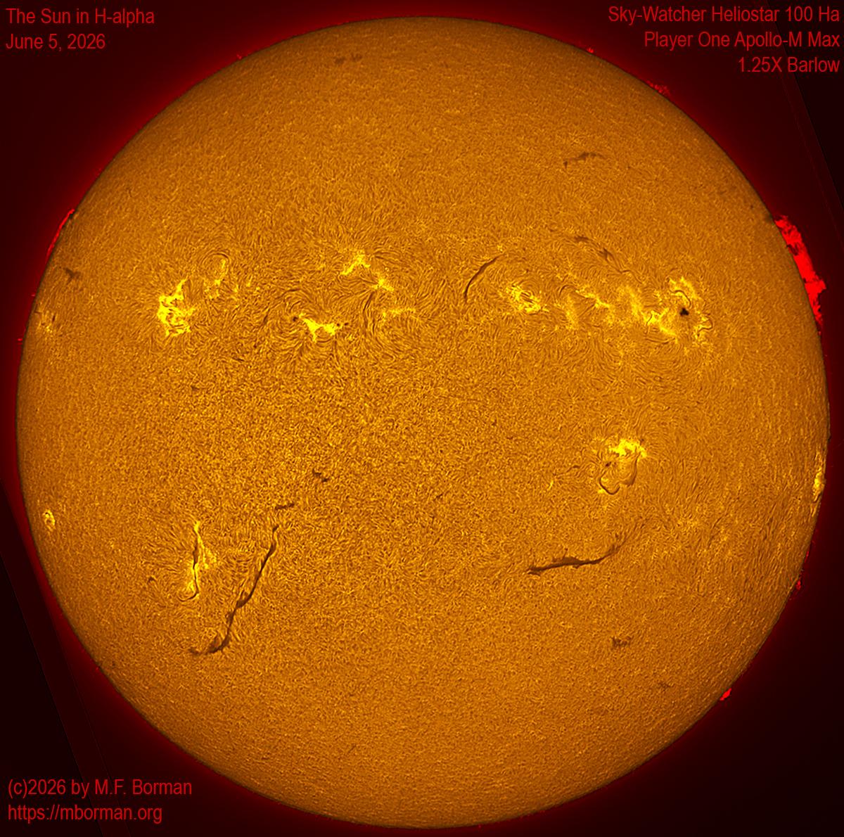 Solar image in h-alpha 06/05/26