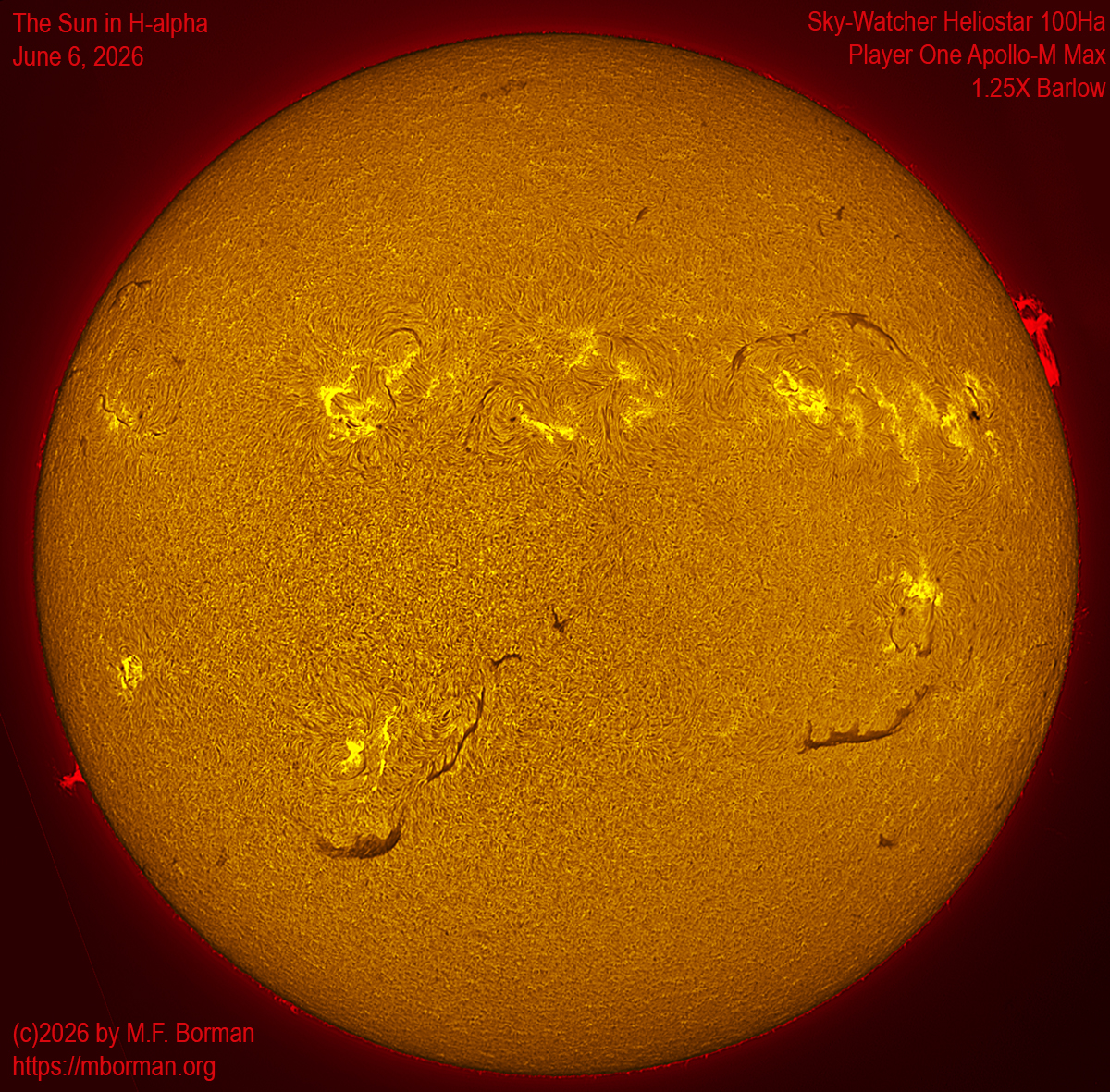 Solar image in h-alpha 06/06/26
