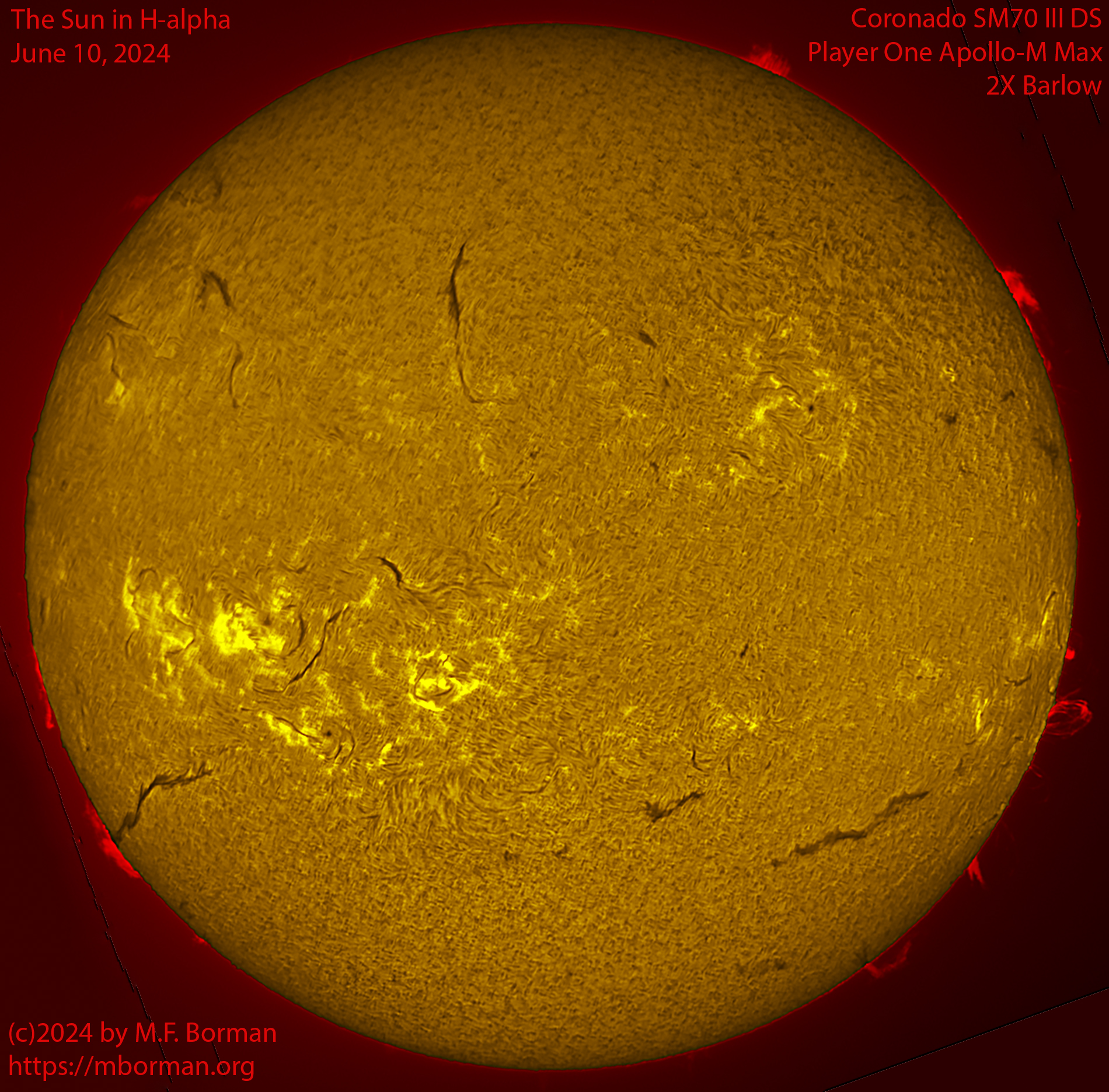 Solar image in h-alpha 06/10/24