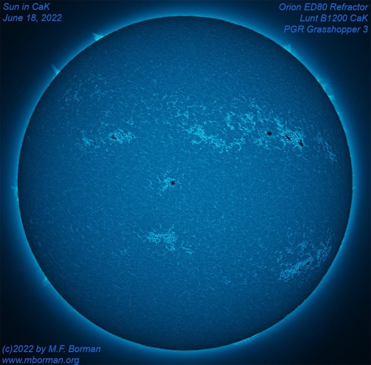 Solar disk in CaK 06/18/2022