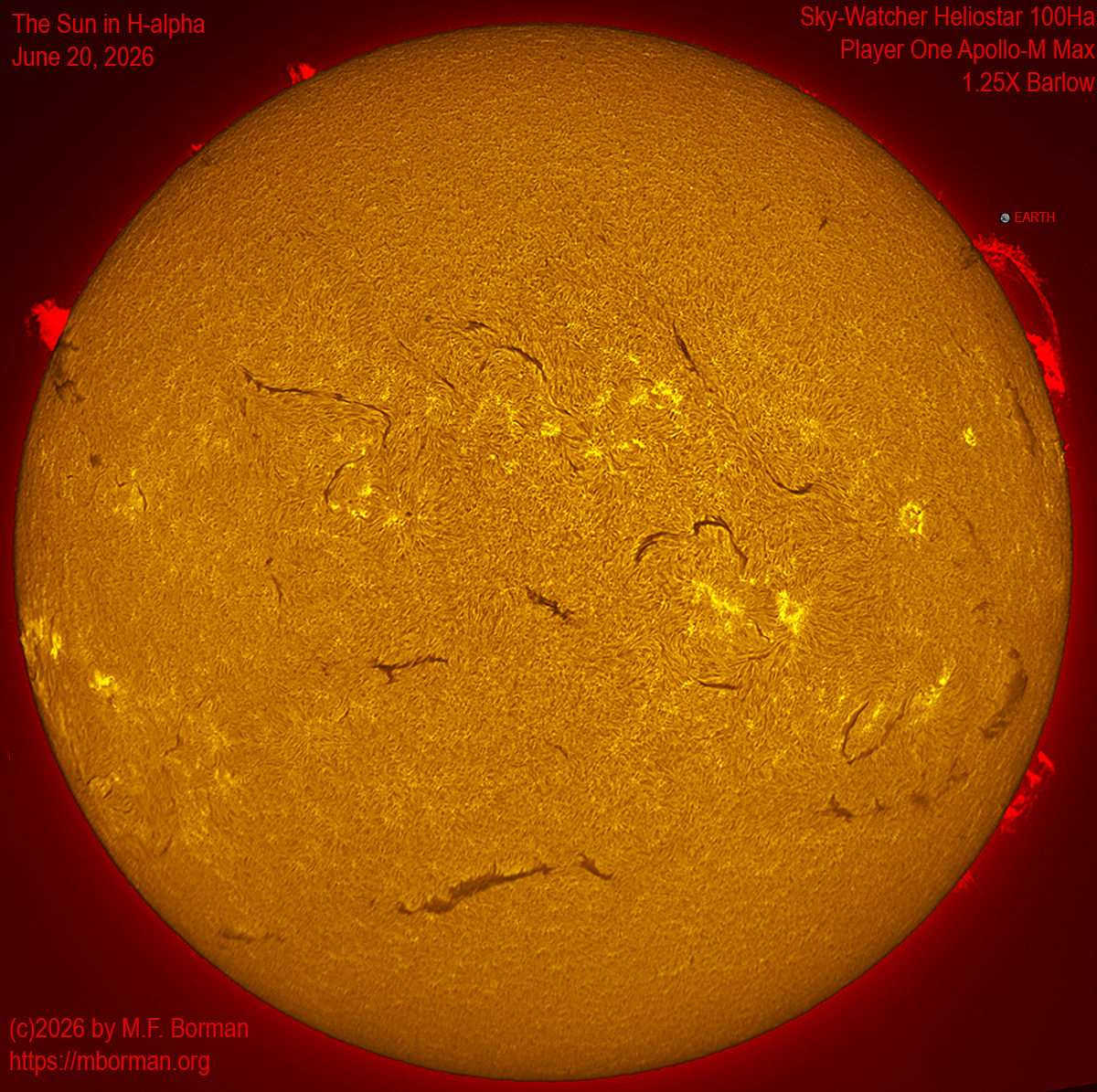 Solar image in h-alpha 06/20/26
