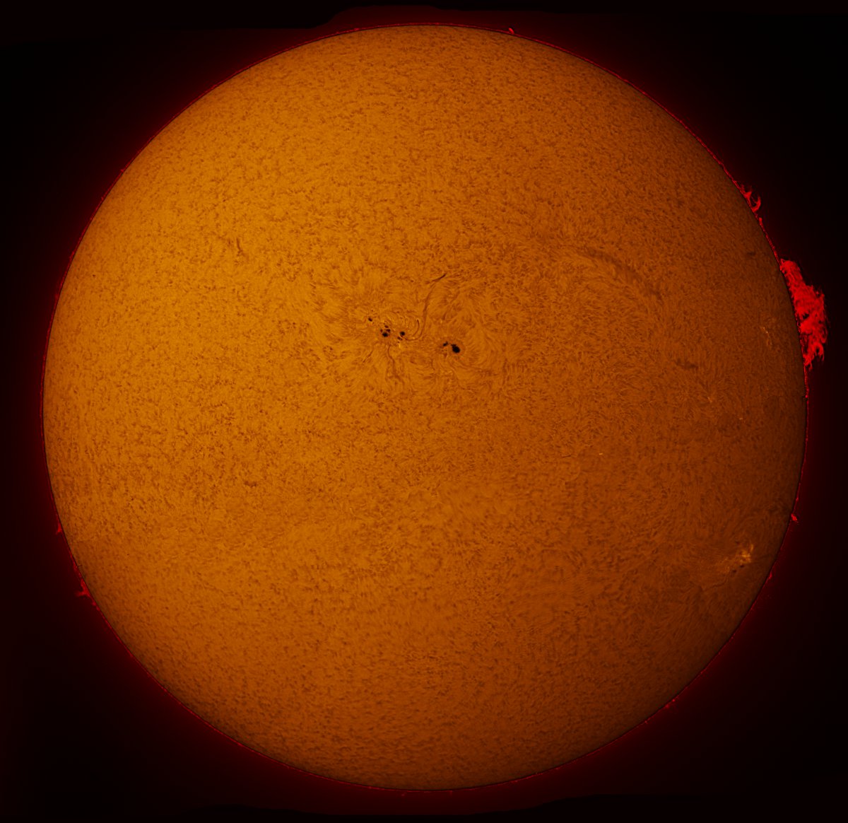 Solar Disk in h-alpha 06/21/2015