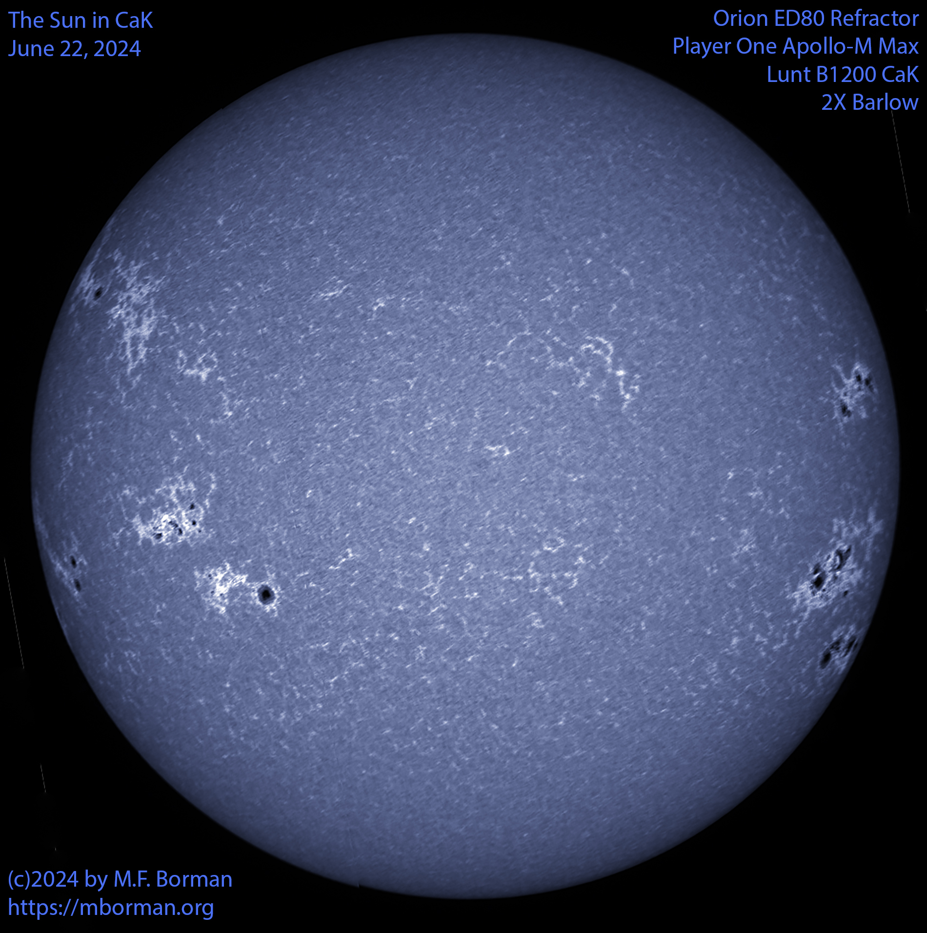 Solar image in CaK 06/22/24