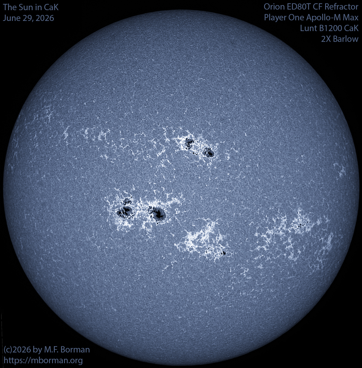 Solar image in CaK 06/29/26