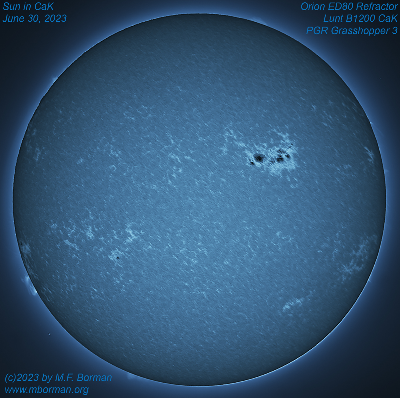 Solar disk in CaK 06/30/2023