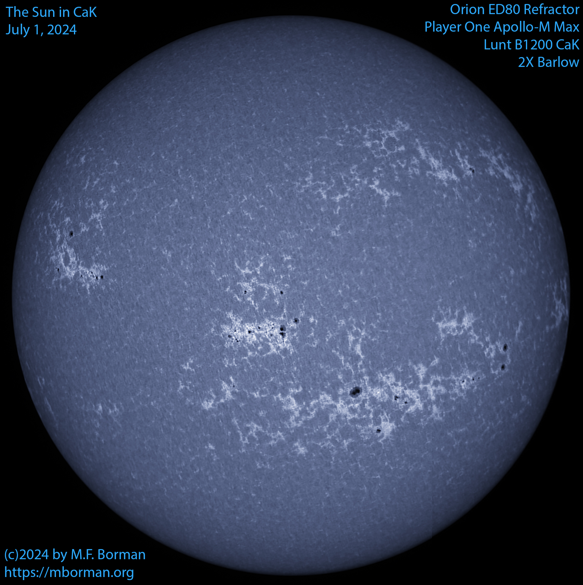 Solar image in CaK 07/01/24