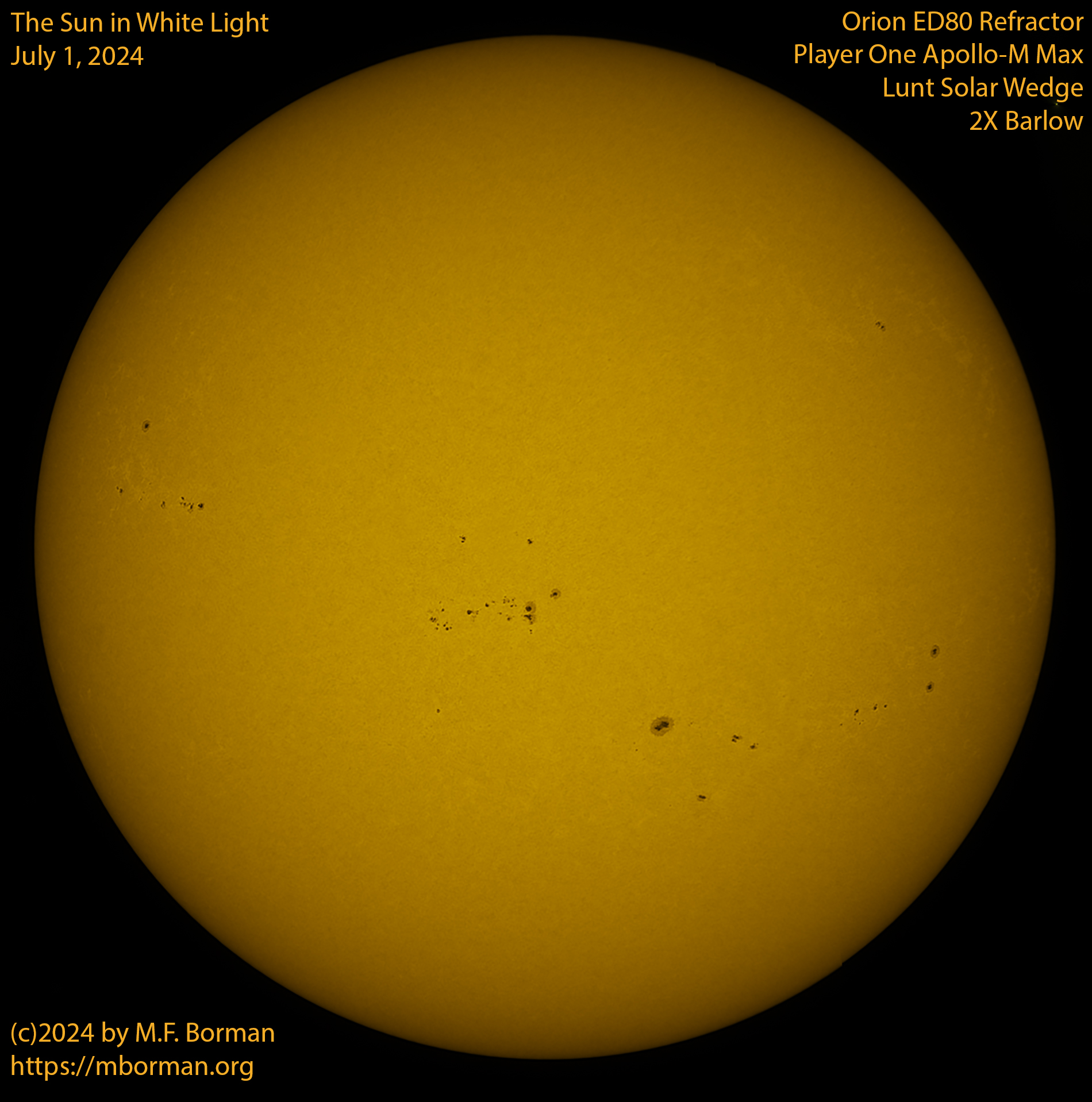 Solar image in white light 07/01/24