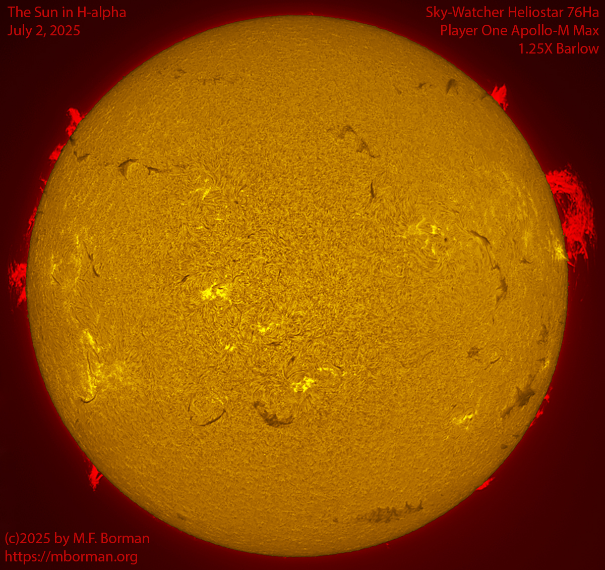 Solar image in h-alpha 07/02/25