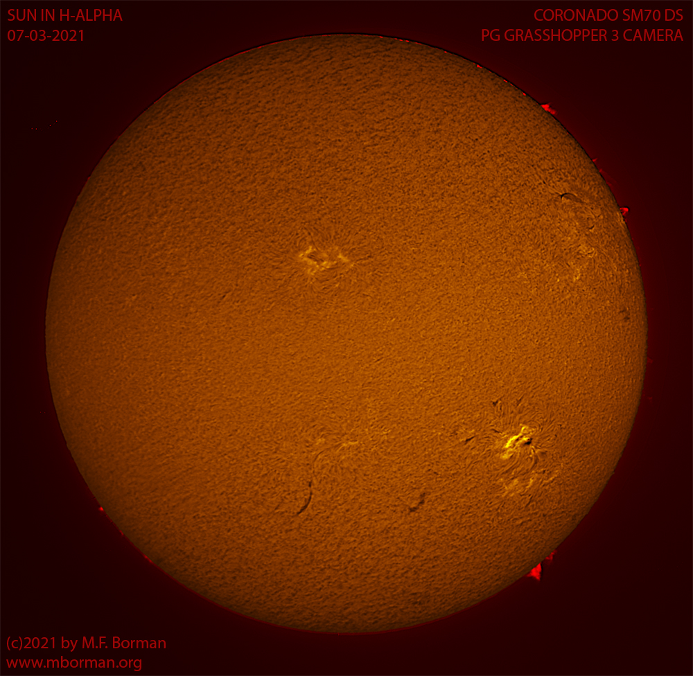 Solar disk in h-alpha 07/03/2021