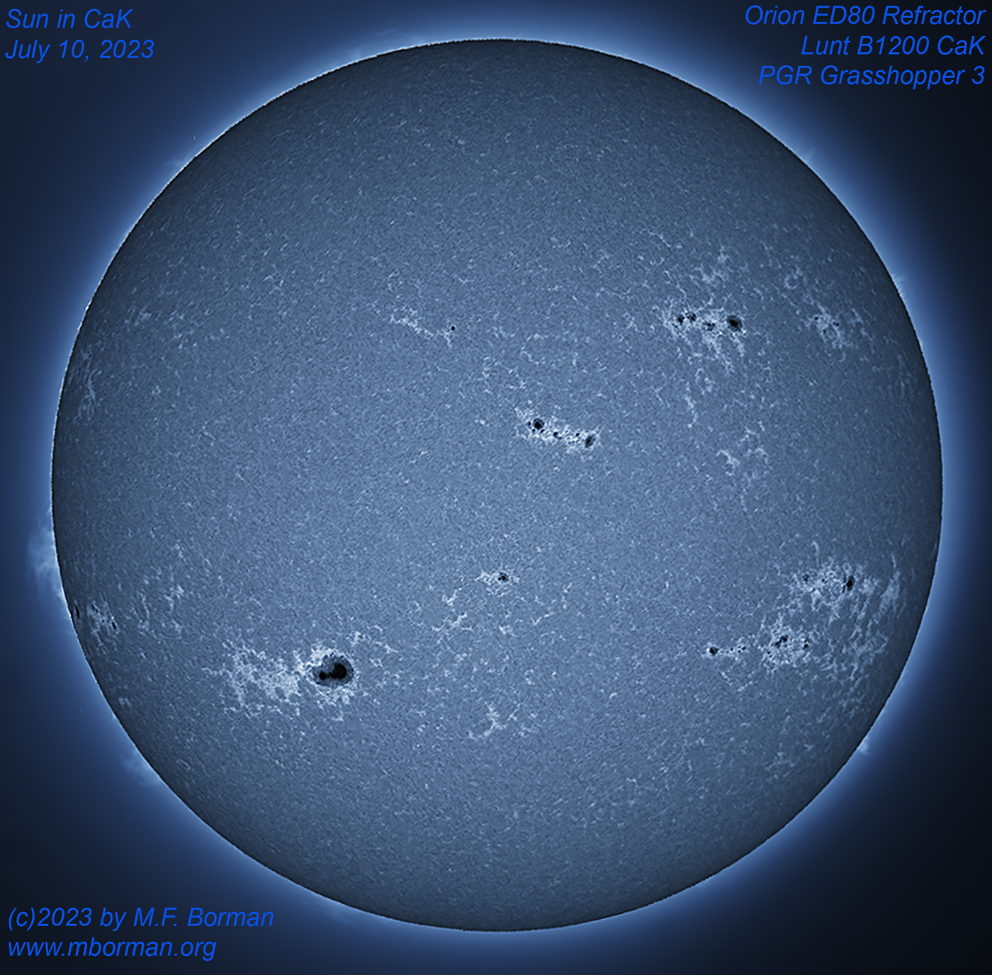 Solar disk in CaK 07/10/2023
