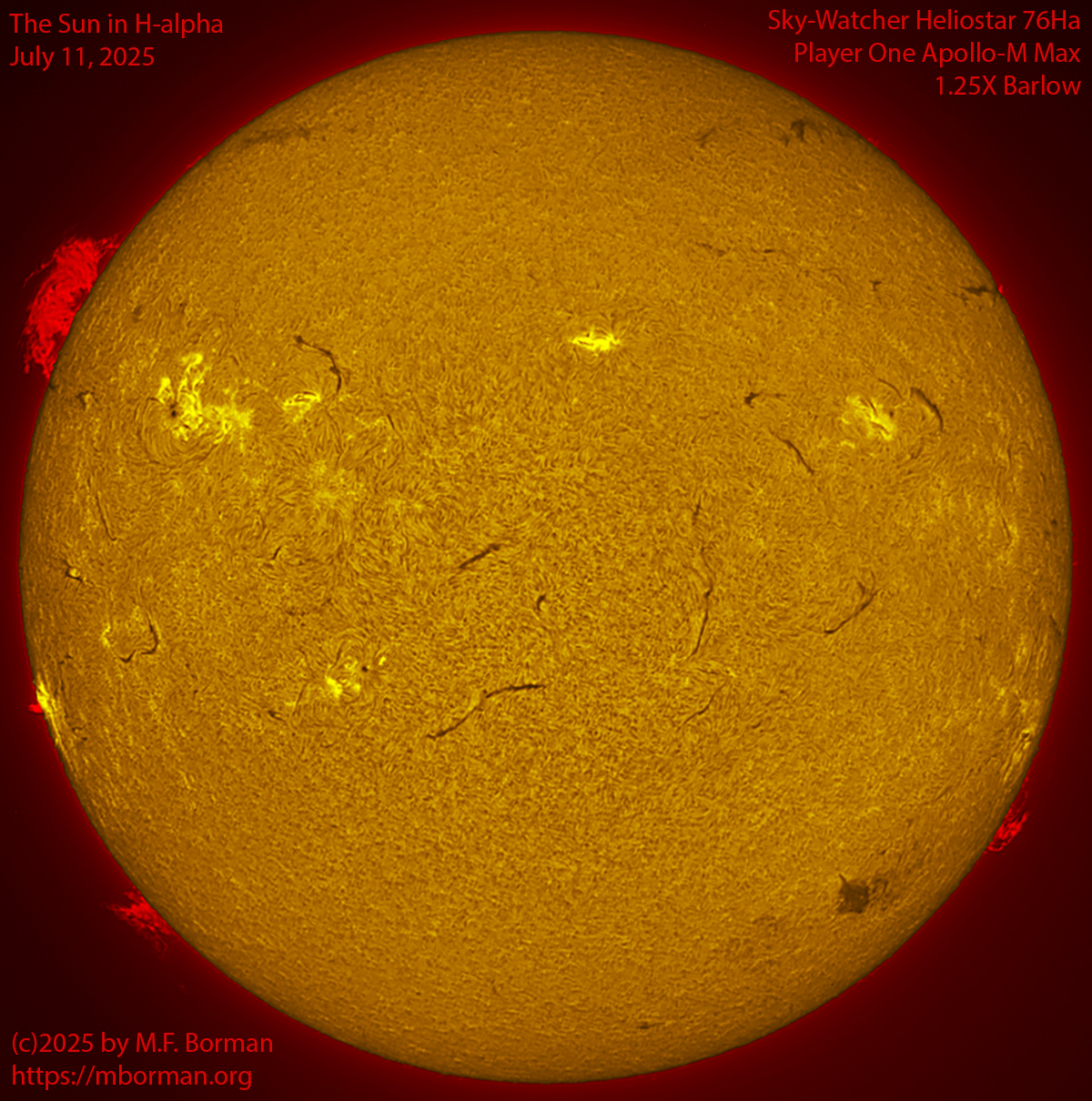 Solar image in h-alpha 07/11/25