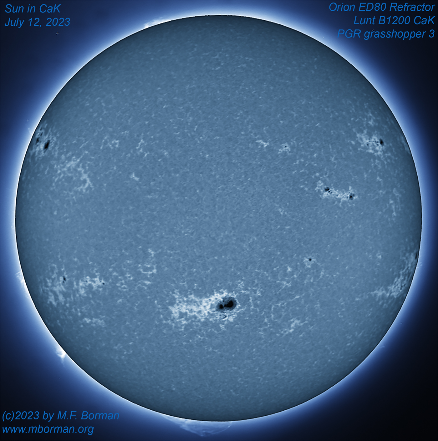 Solar disk in CaK 07/12/2023