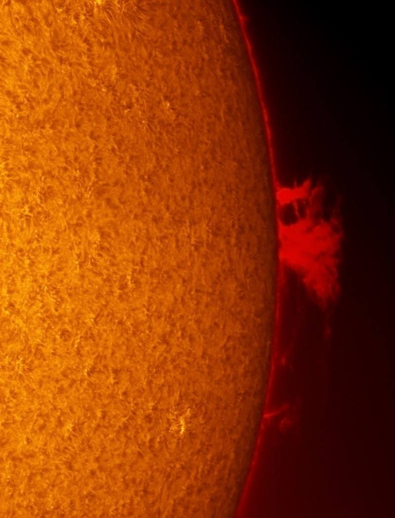 Solar Prominence in h-alpha 07/21/2012
