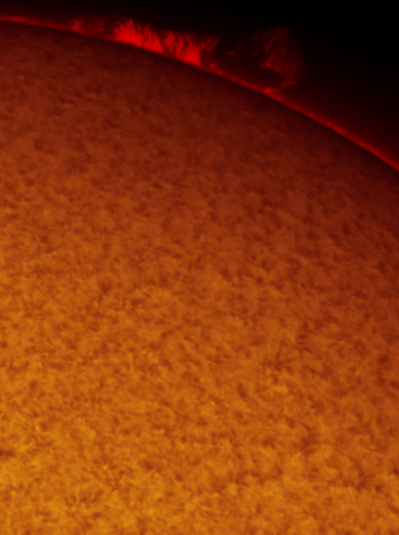 Solar Prominence in h-alpha 07/21/2012
