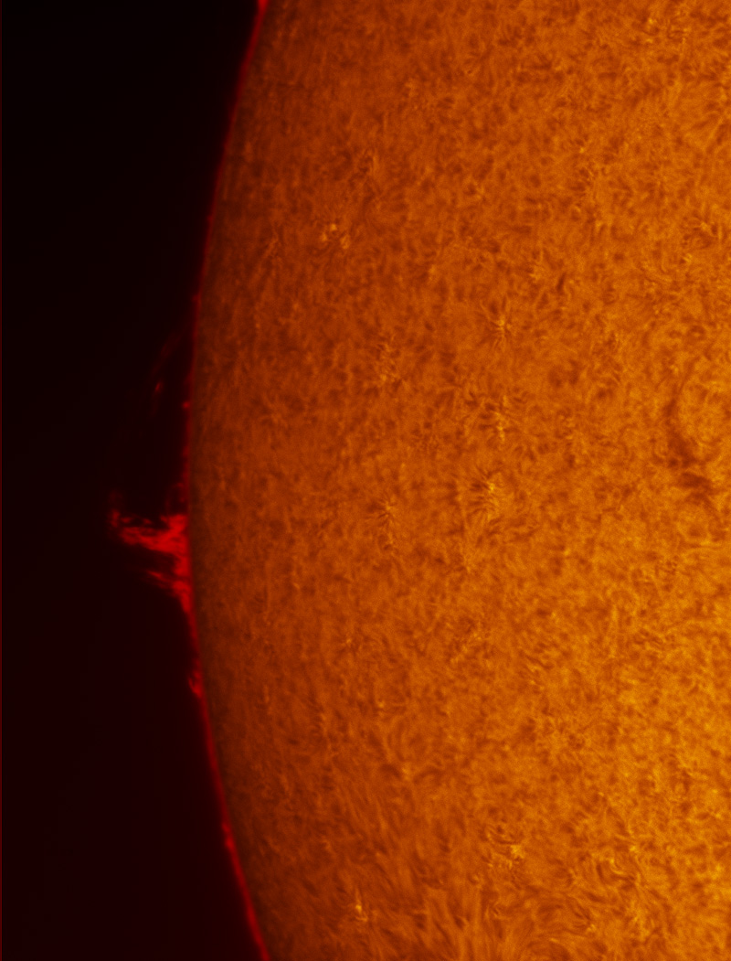 Solar Prominence in h-alpha 07/21/2012
