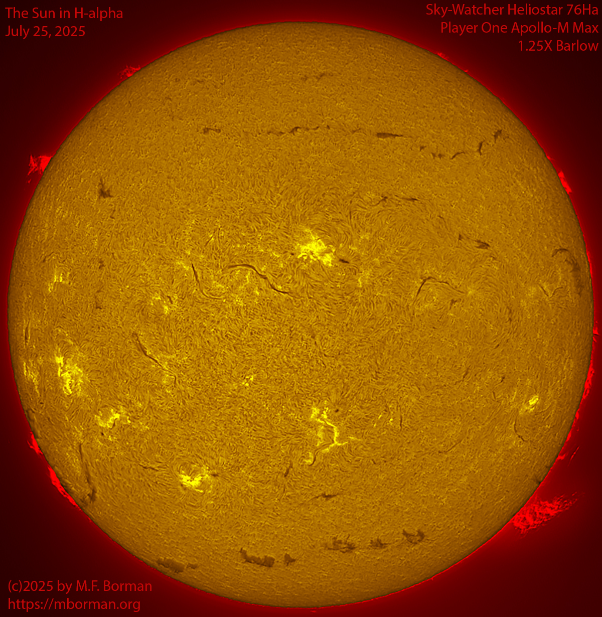 Solar image in h-alpha 07/25/25