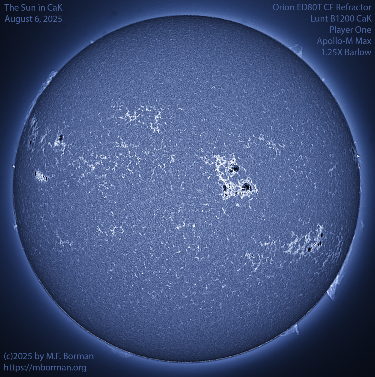 Solar image in CaK 08/06/25