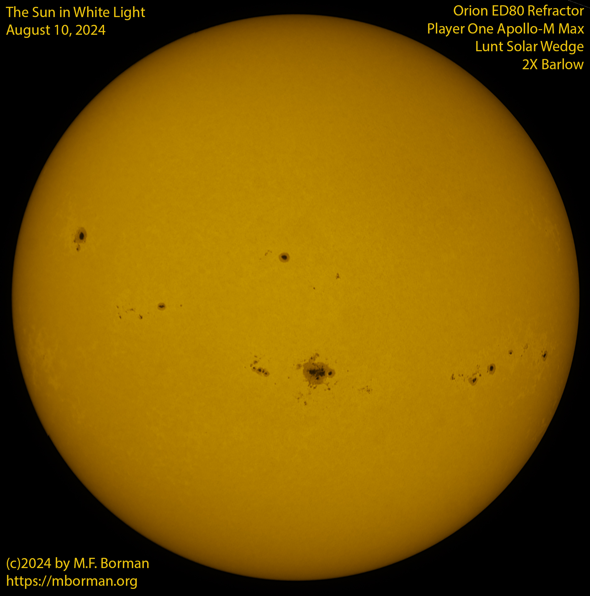 Solar image in white light 08/10/24