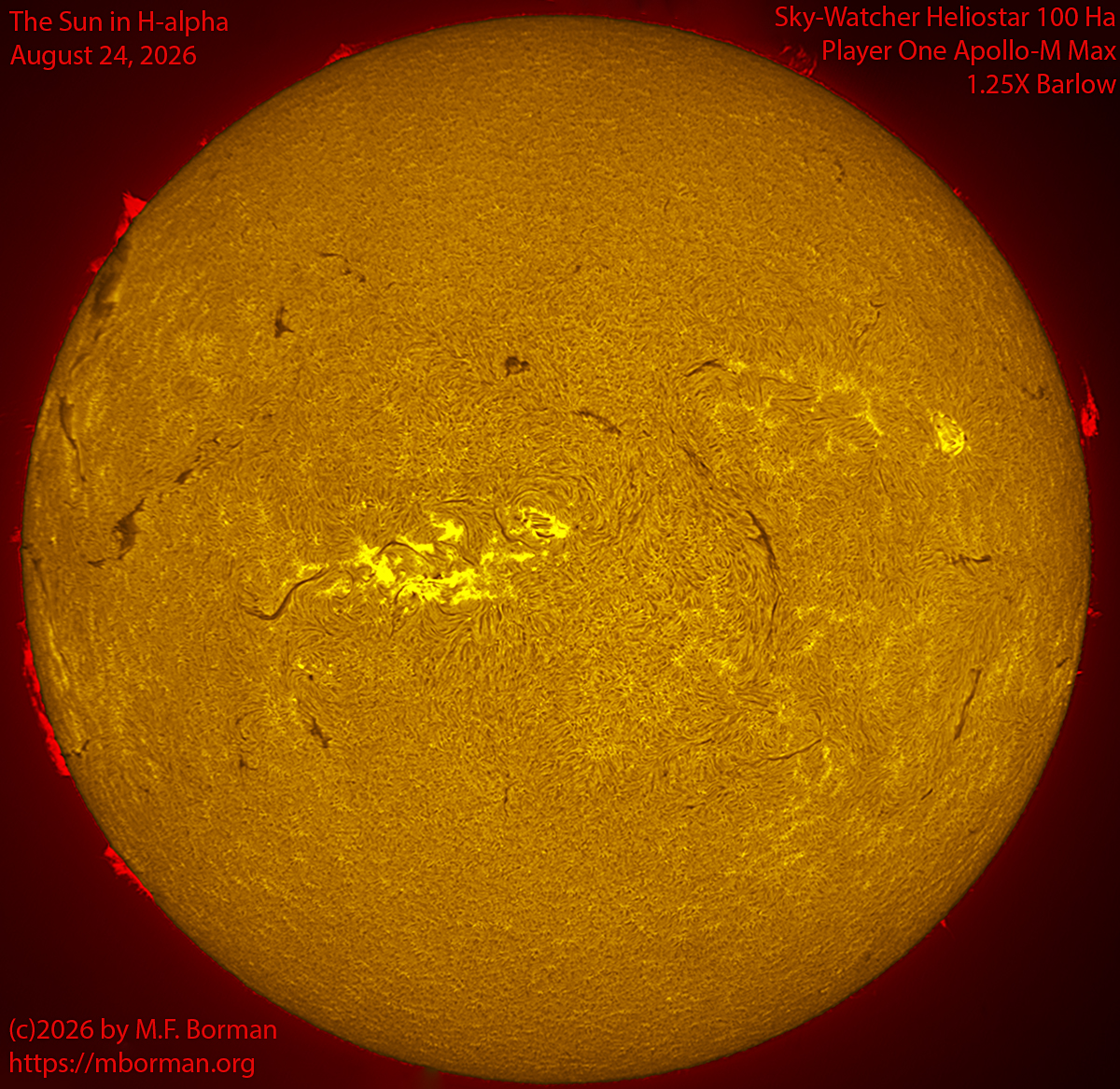Solar image in h-alpha 08/24/26