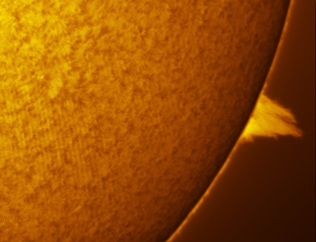 Solar Prominence in h-alpha 8/26/2011