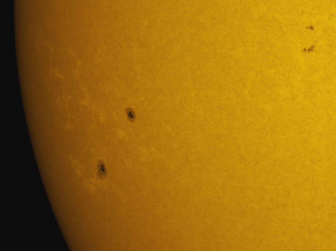 Sunspot 1277 and 1279 in white light 8/26/2011