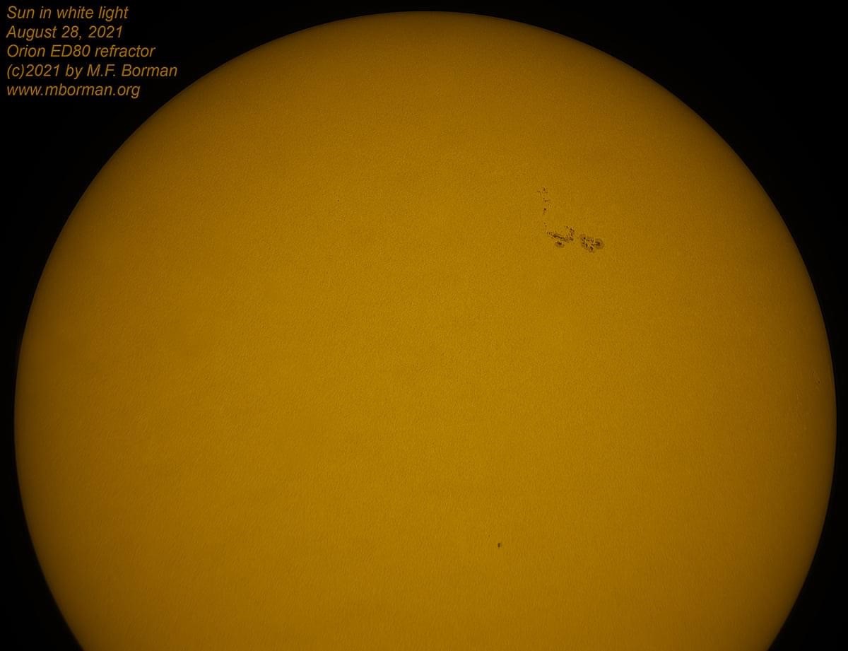 Solar disk in white light 08/28/2021