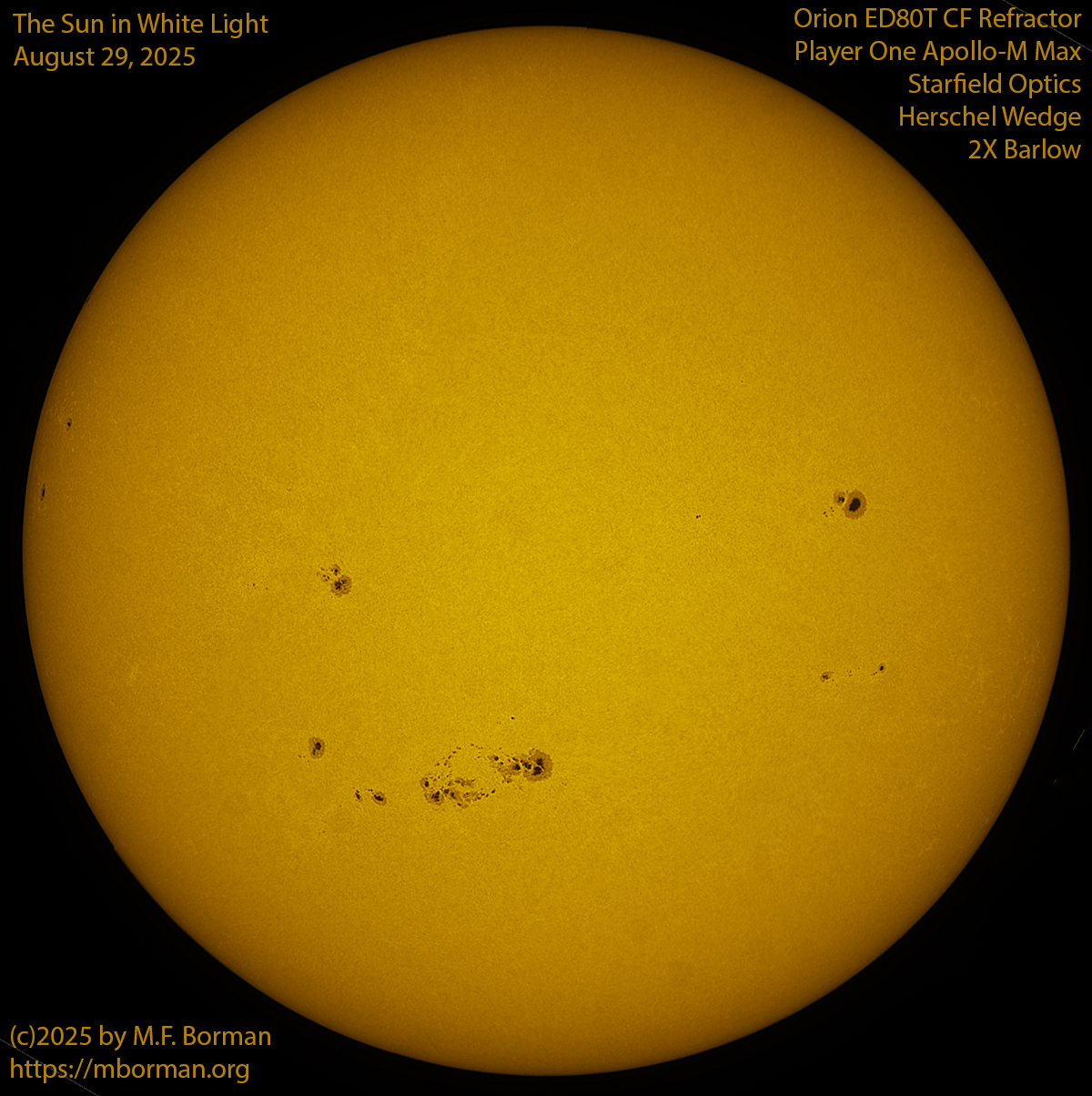 Solar image in white light 08/29/25