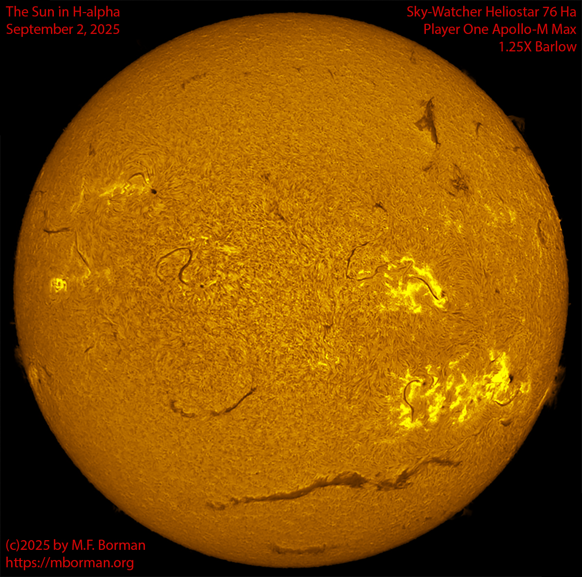 Solar image in h-alpha 09/02/25