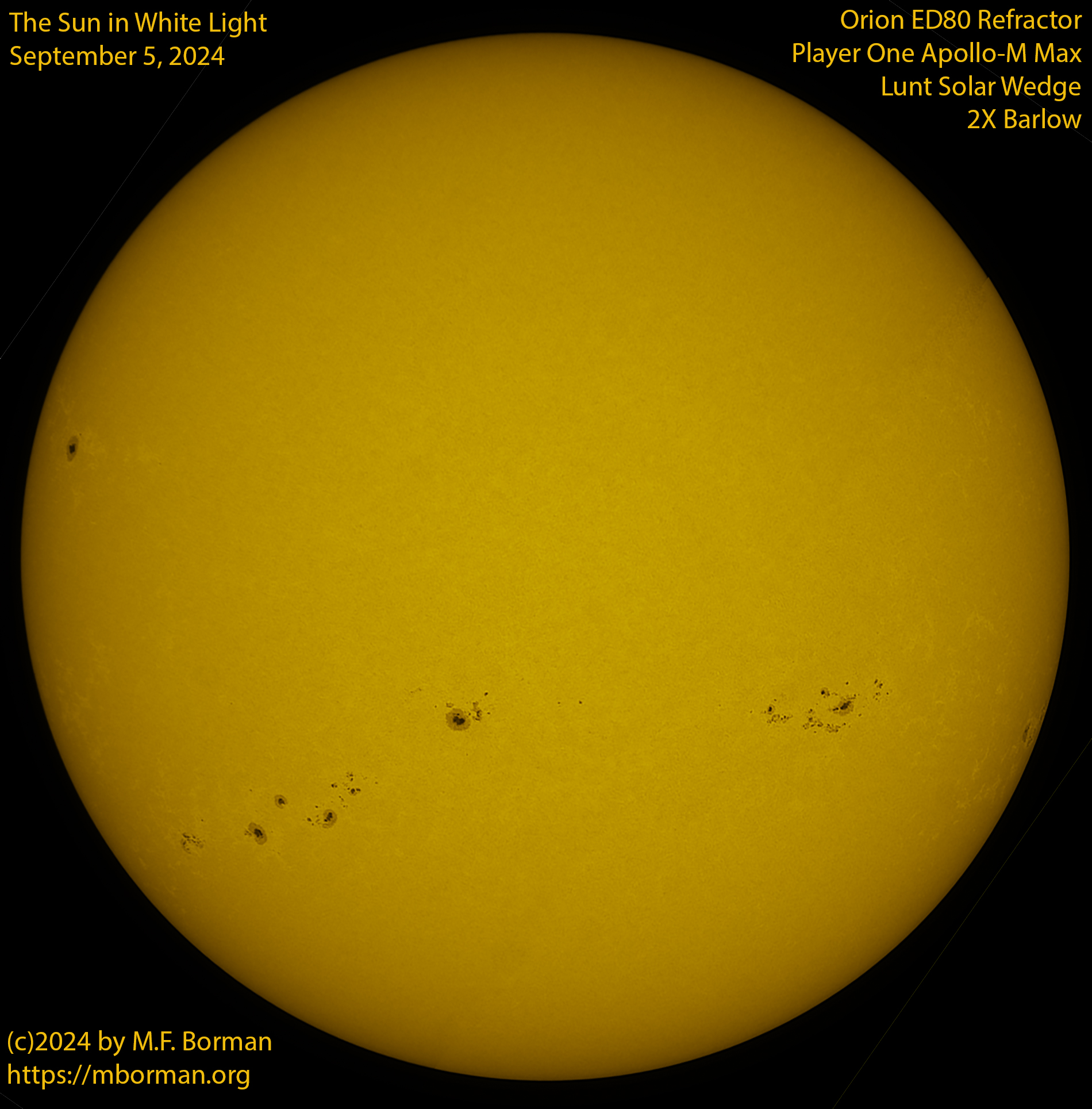 Solar image in white light 09/05/24