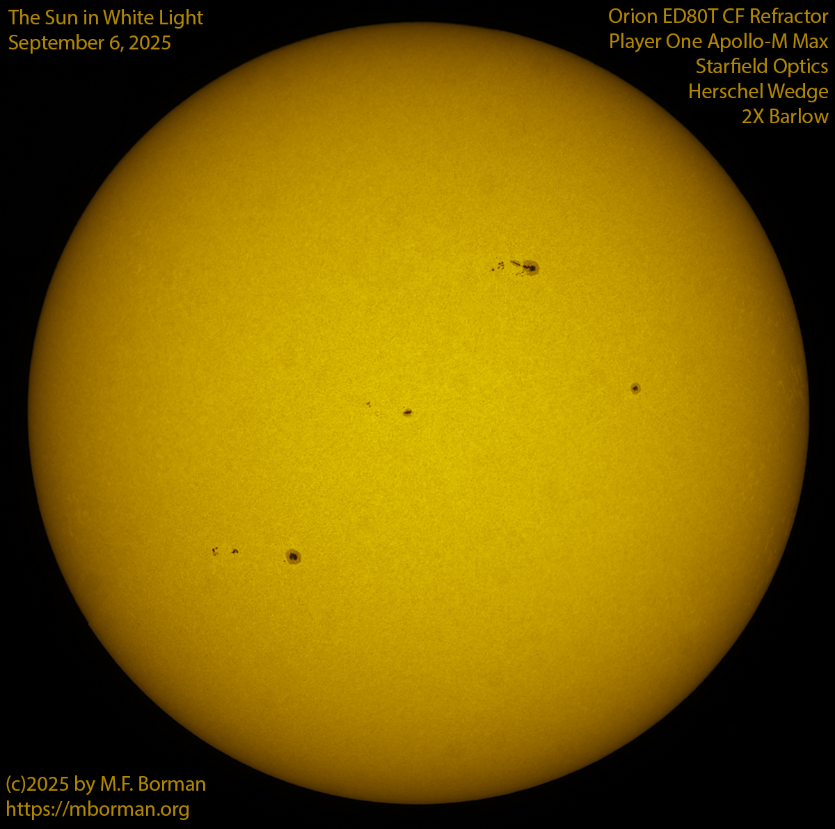 Solar image in white light 09/06/25