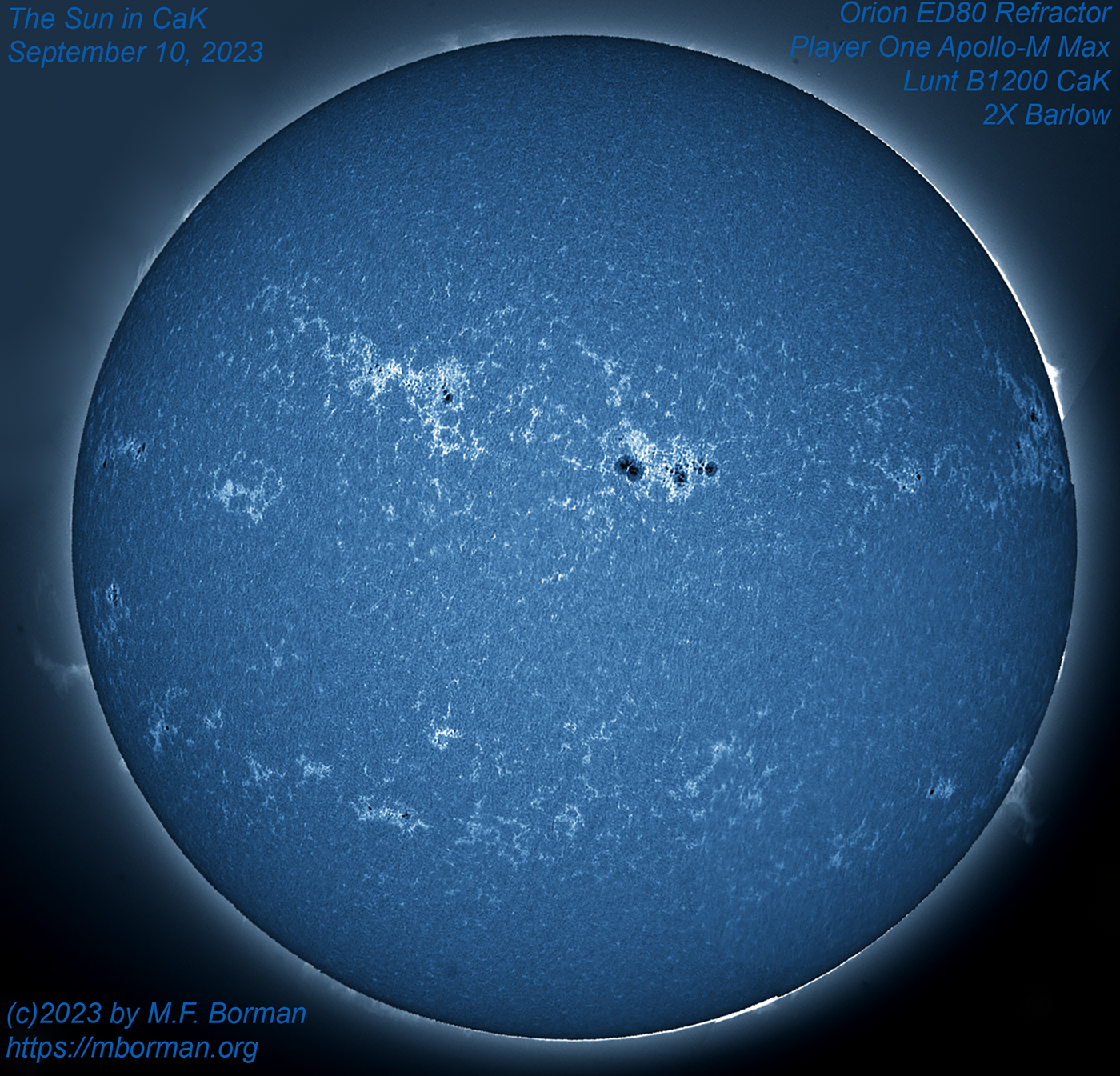 Solar disk in CaK 09/10/2023