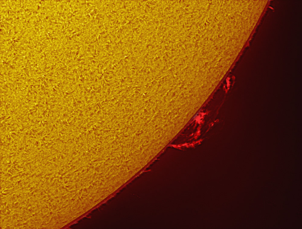 Solar prominence in h-alpha 09/12/2009