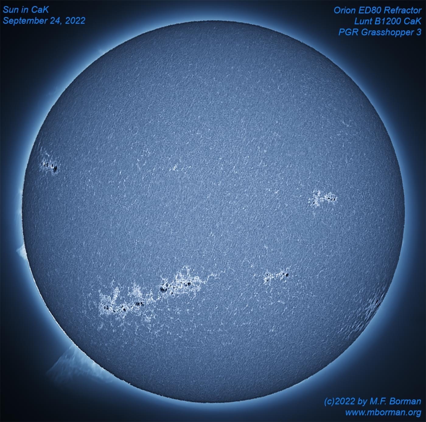 Solar disk in CaK 09/24/2022