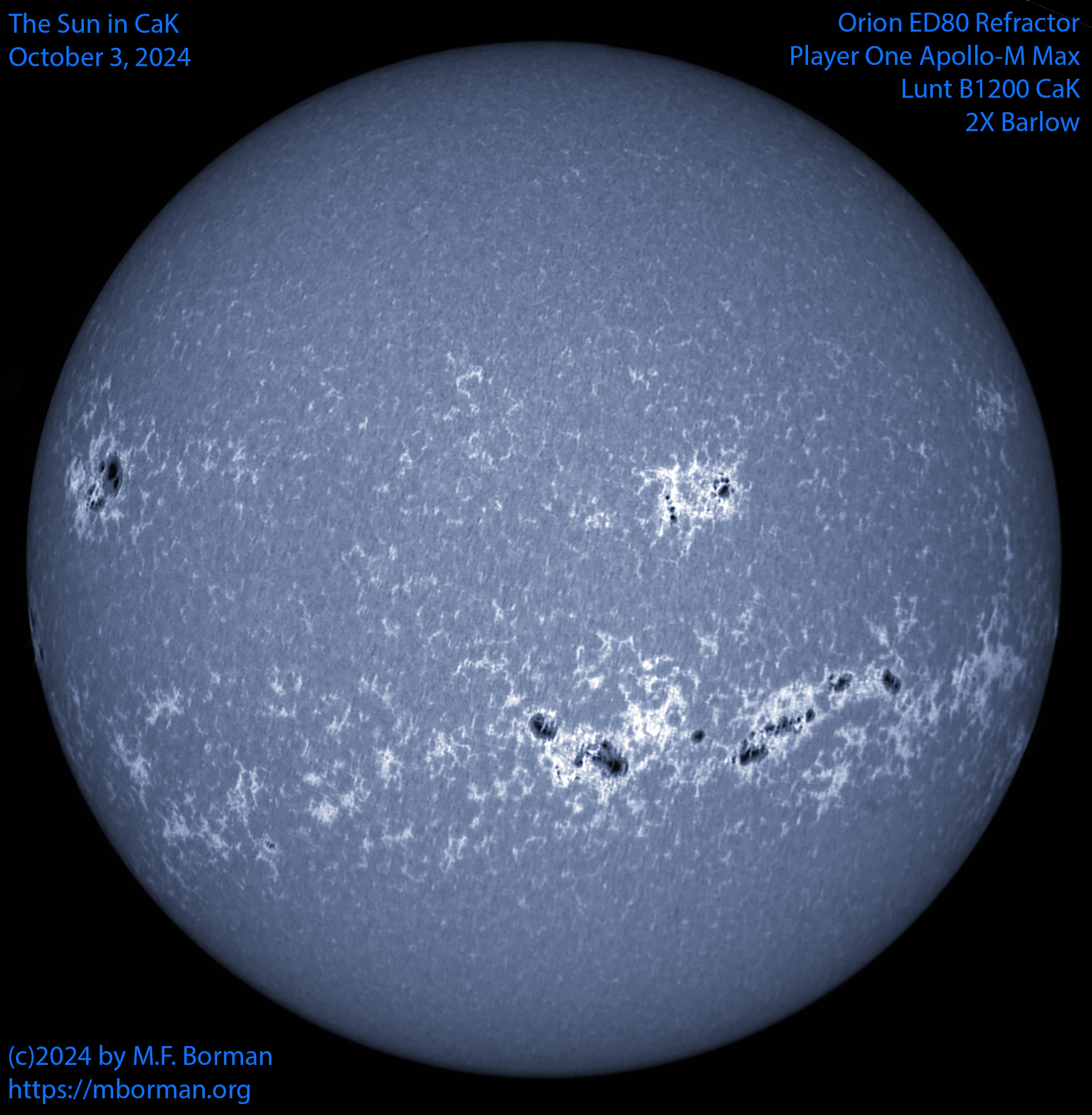 Solar image in CaK 10/03/24