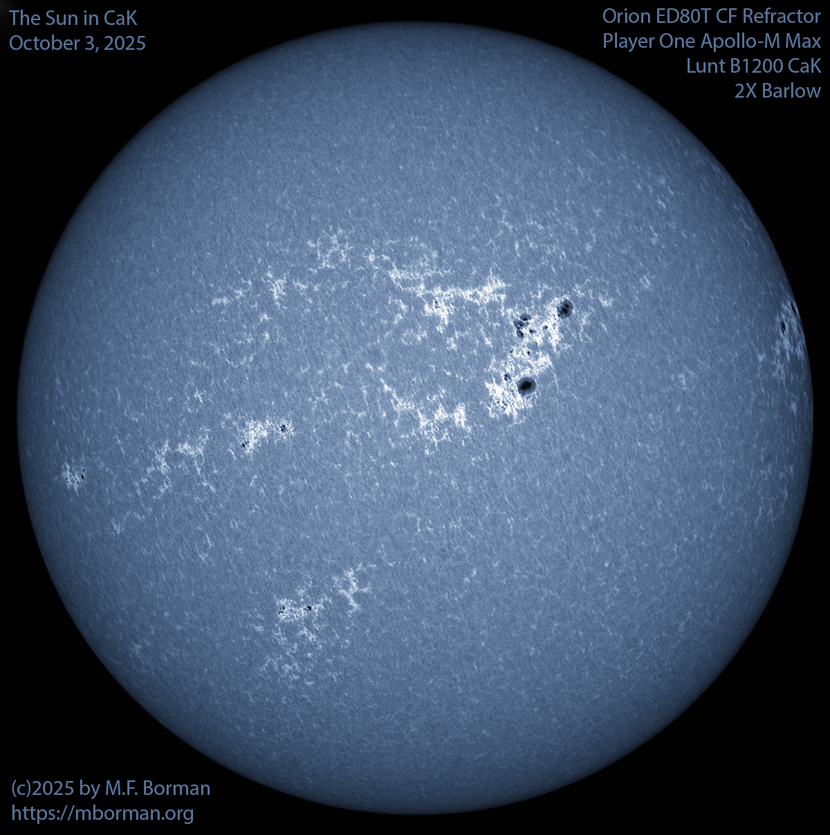 Solar image in CaK 10/03/25