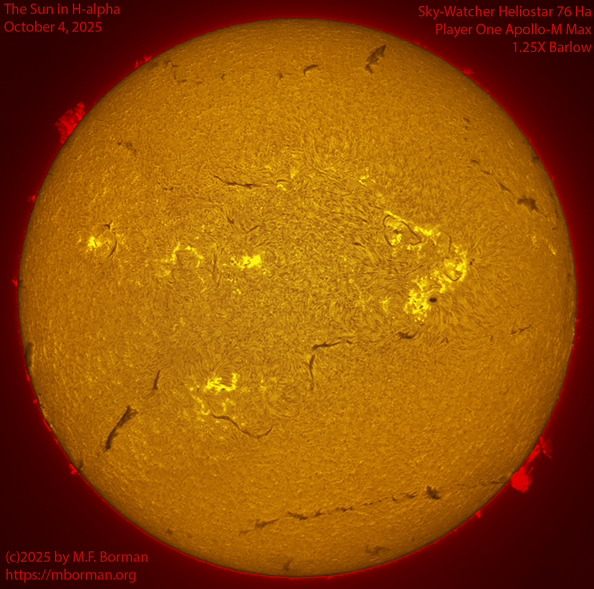 Solar image in h-alpha 10/04/25