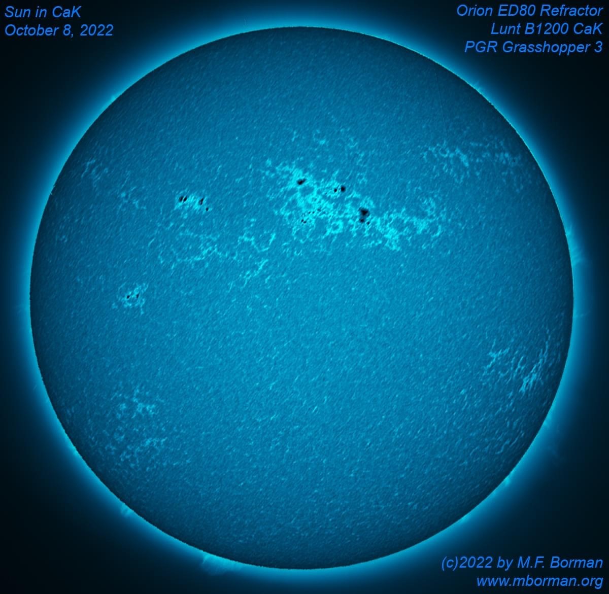 Solar disk in CaK 10/08/2022
