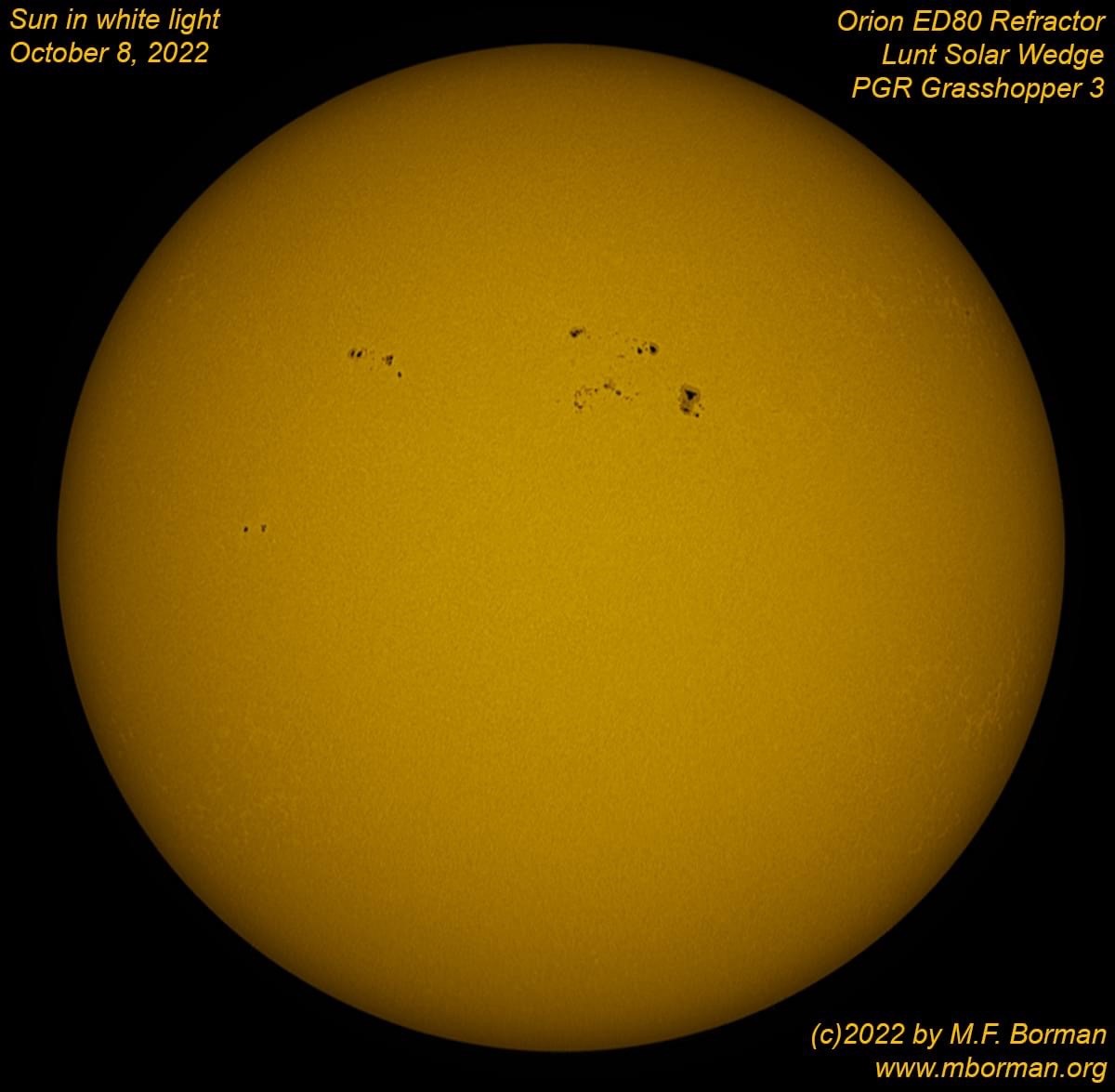 Solar disk in white light 10/08/2022
