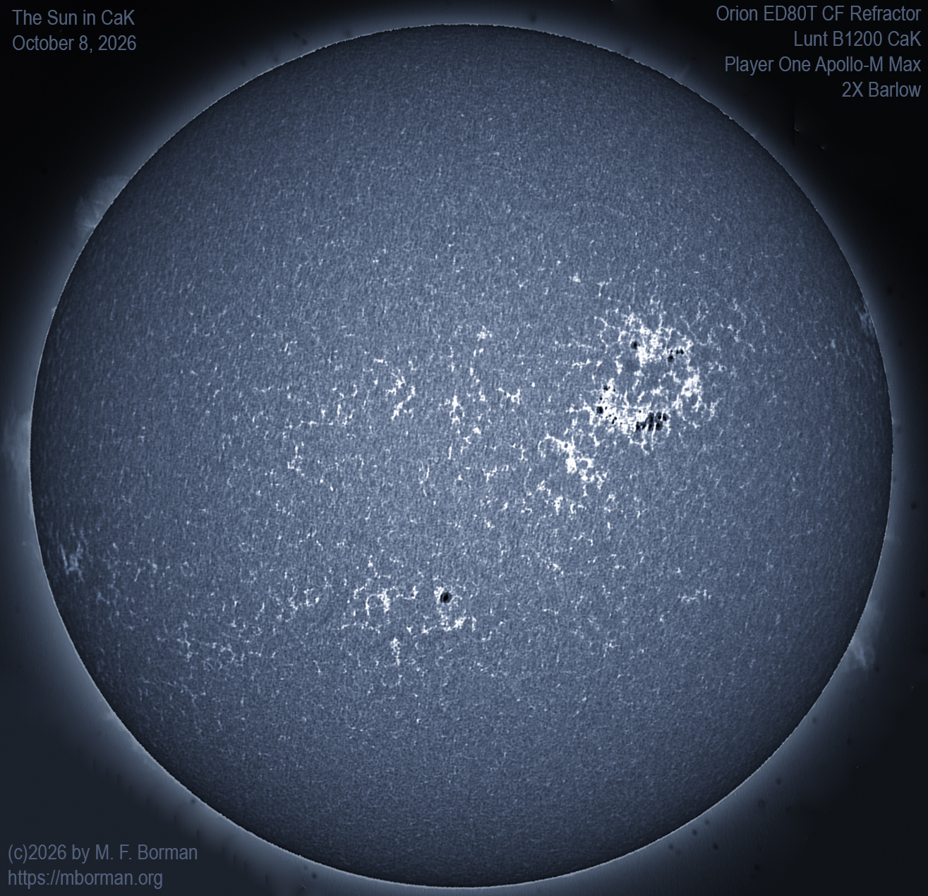 Solar image in CaK 10/08/26