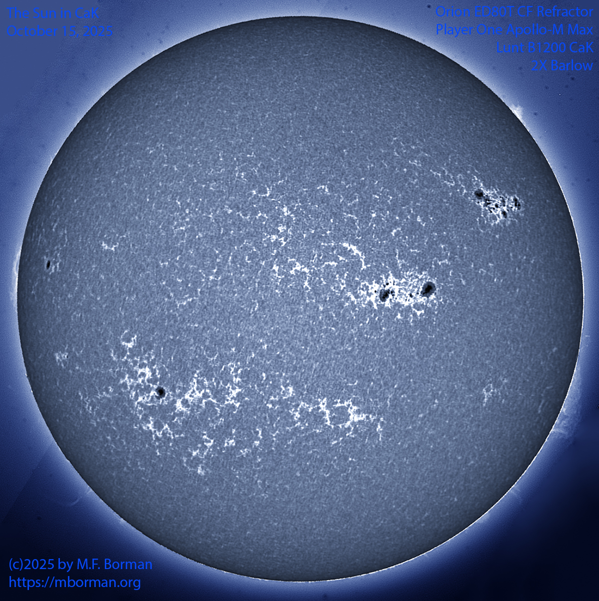 Solar image in CaK 10/15/25