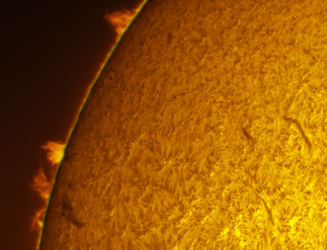 Prominences in h-alpha 10/22/2011