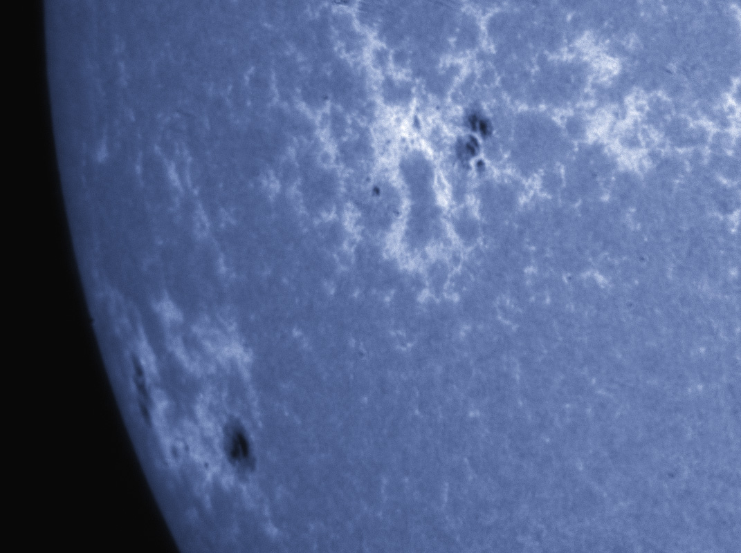 Sunspots 1325, and 1330 in CaK 10/22/2011