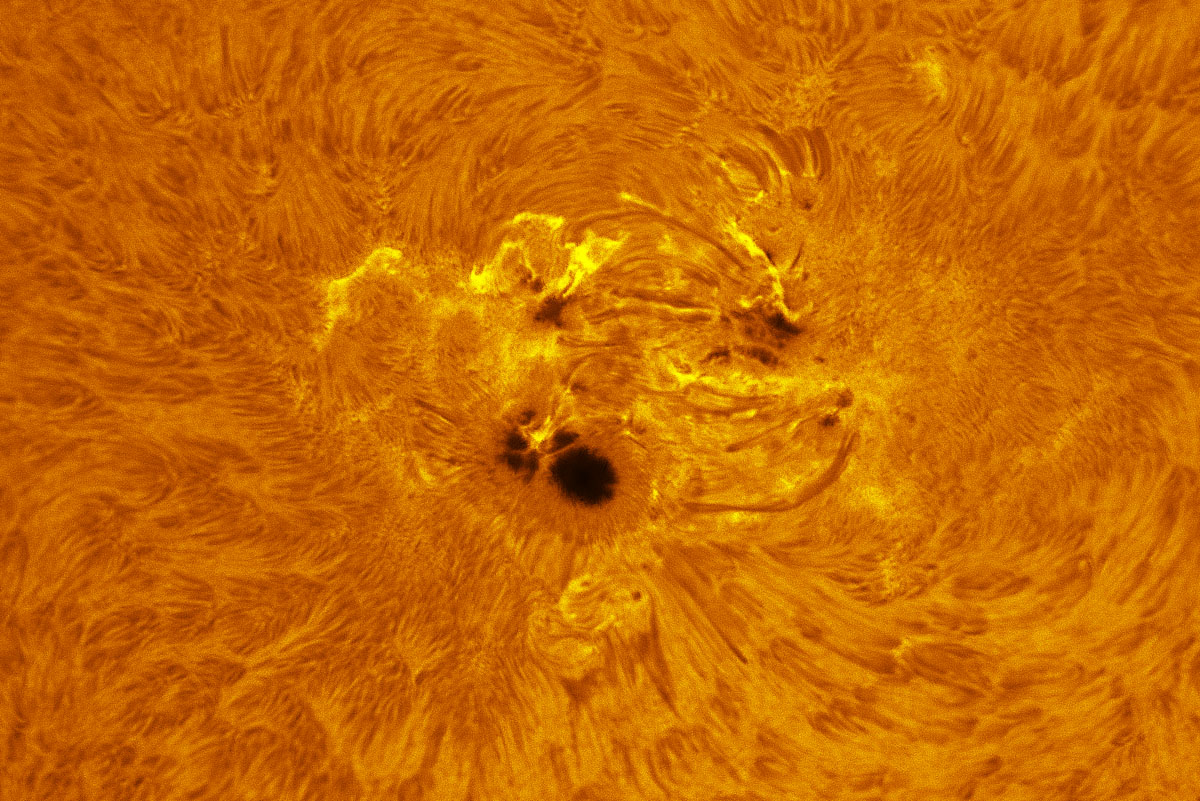 Huge Sunspot 12192 in h-alpha 10/23/2014
