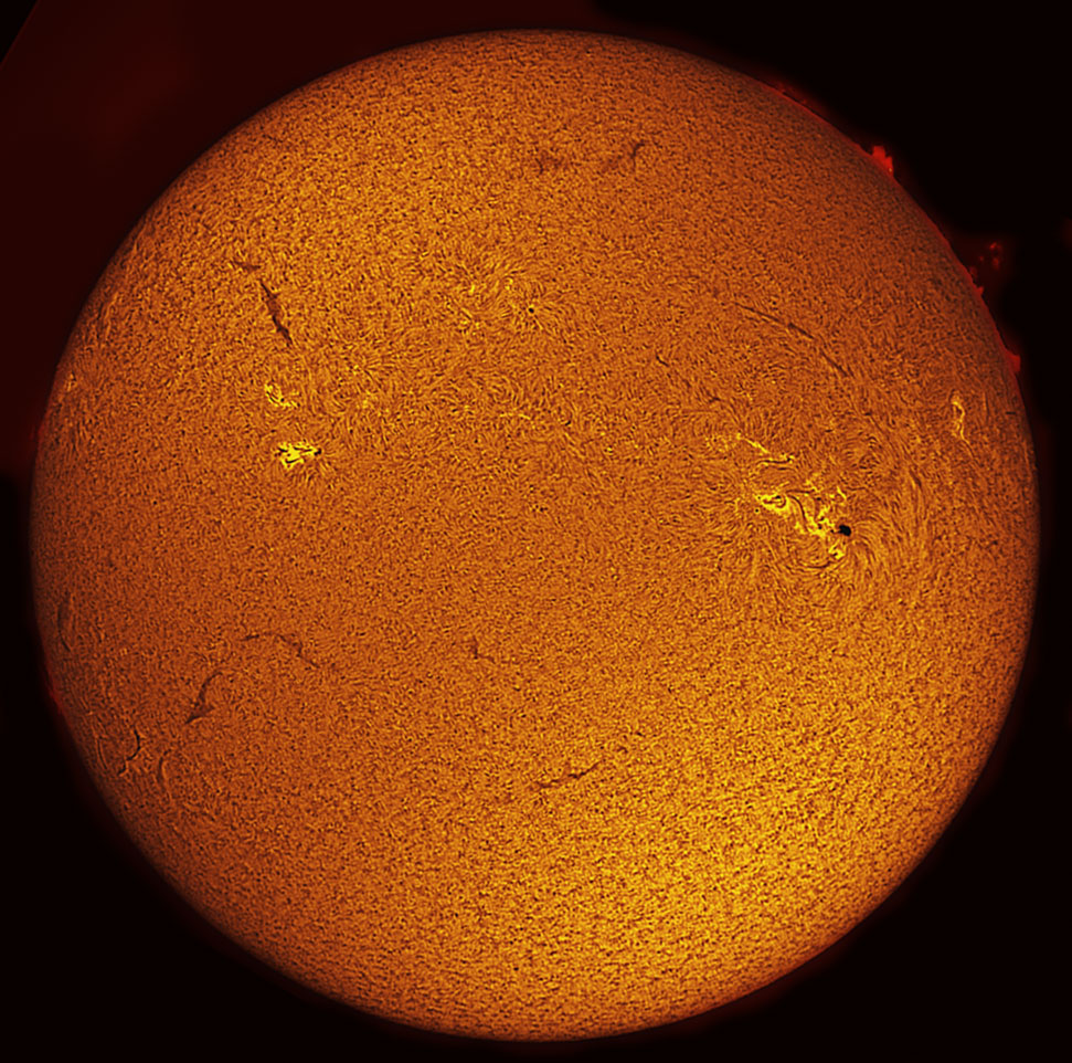 Solar Disk in h-alpha 10/30/2011